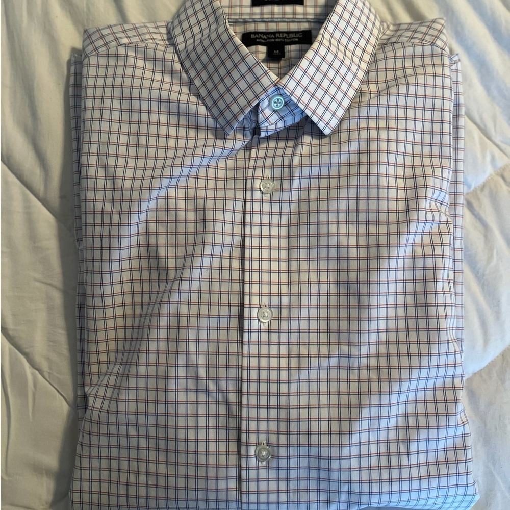 Banana Republic Men's Blue Checkered Shirt